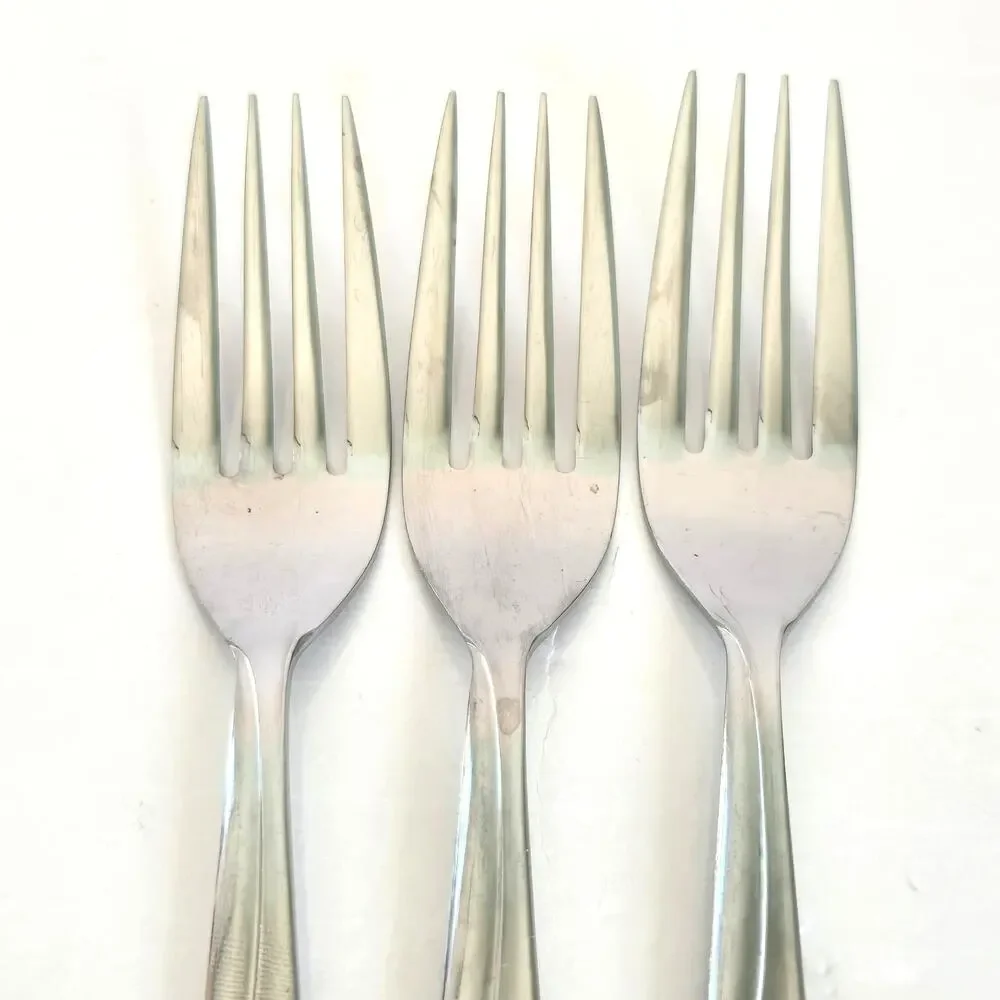 Castle Court RoseGlow 3 Dinner Forks Stainless Steel Japan Vintage Mid Century
